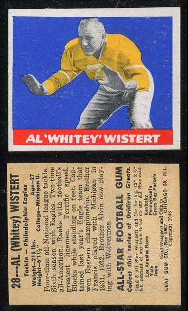 1948 Leaf #28Y - Al Wistert - vg-ex