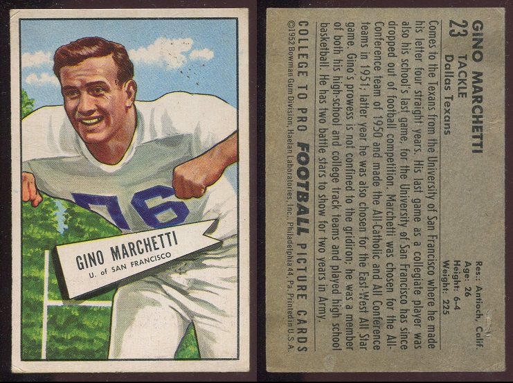 1952 Bowman Large #23 - Gino Marchetti - vg