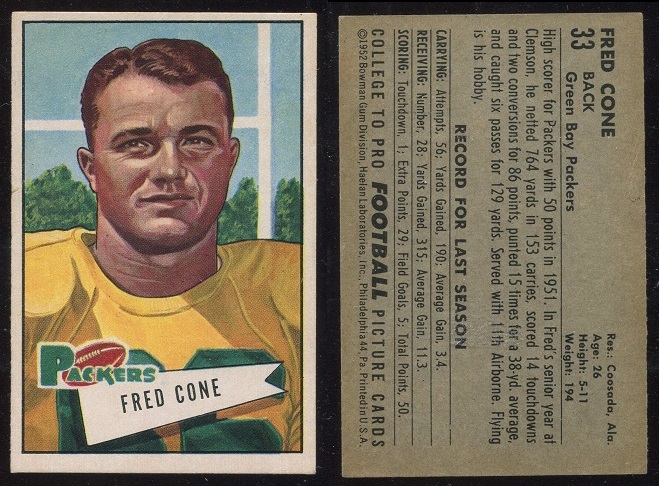 1952 Bowman Large #33 - Fred Cone - vg+