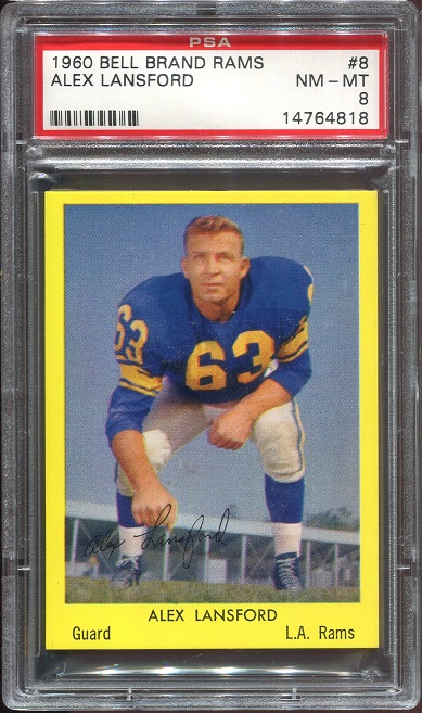 1960 Bell Brand Rams #8 - Buck Lansford - PSA 8