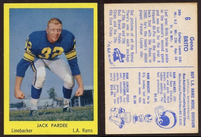 1960 Bell Brand Rams #9 - Jack Pardee - ex+