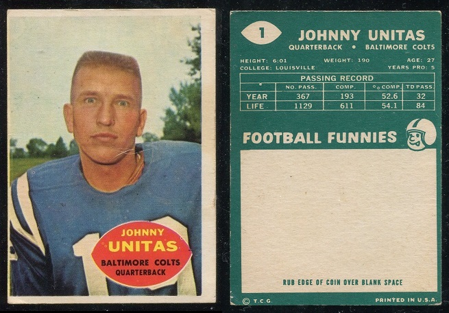 1960 Topps #1 - John Unitas - g+