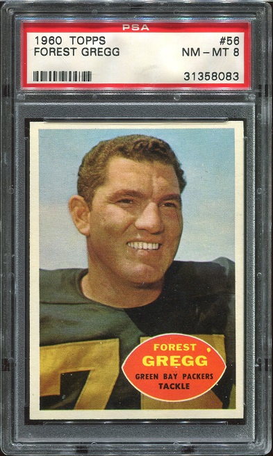 1960 Topps #56 - Forrest Gregg - PSA 8