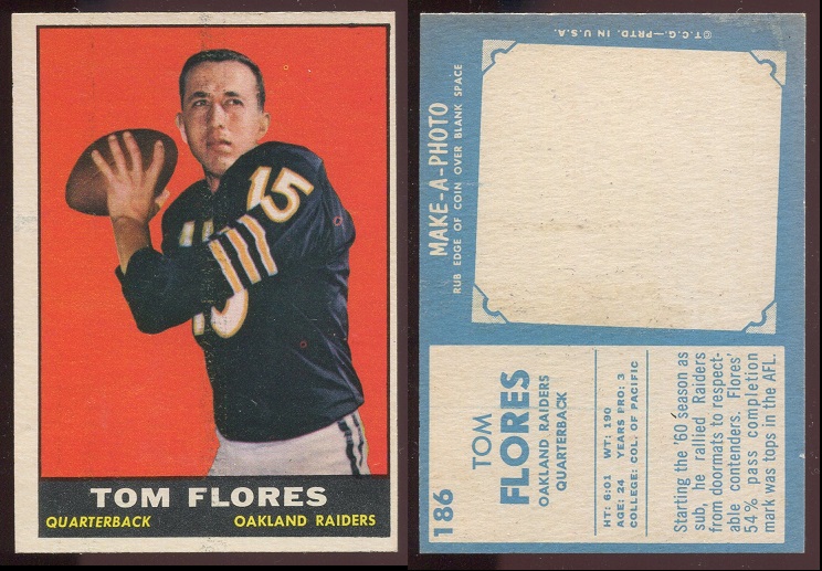 1961 Topps #186 - Tom Flores - ex