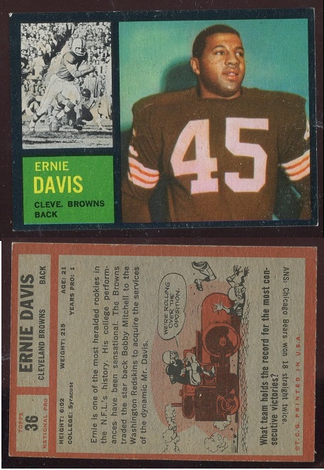 1962 Topps #36 - Ernie Davis - ex