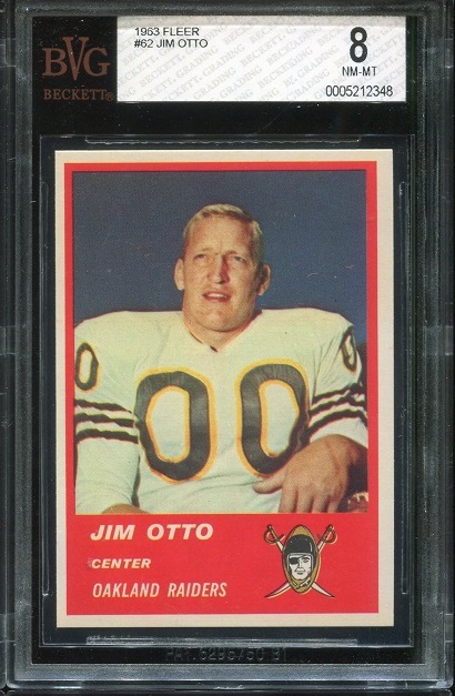 1963 Fleer #62 - Jim Otto - BVG 8