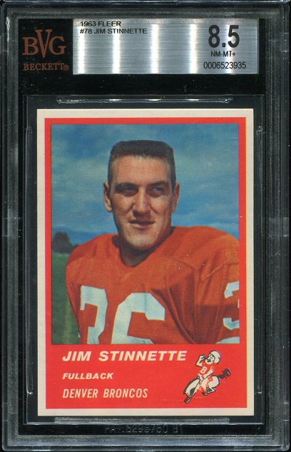 1963 Fleer #78 - Jim Stinnette - BVG 8.5