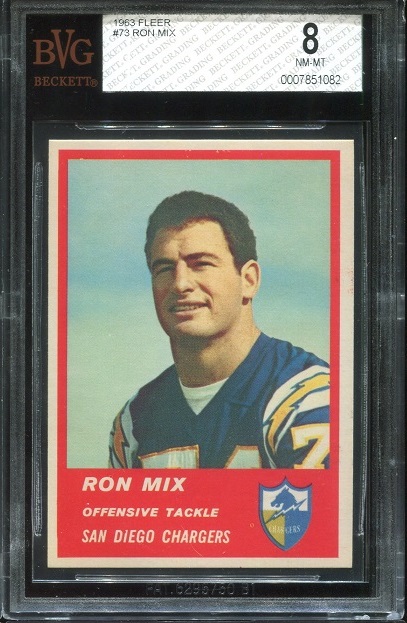 1963 Fleer #73 - Ron Mix - BVG 8