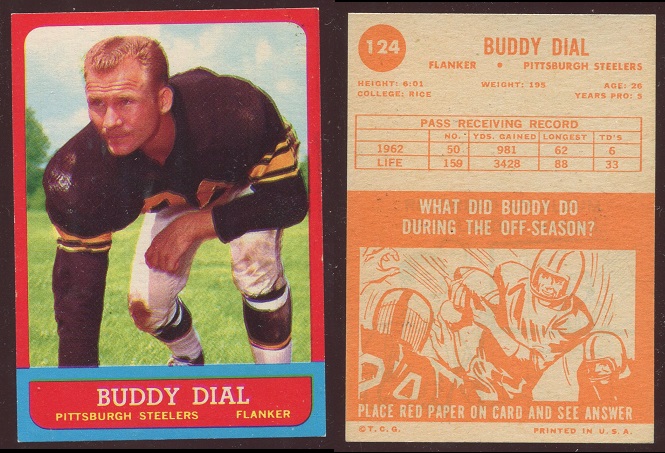 1963 Topps #124 - Buddy Dial - exmt