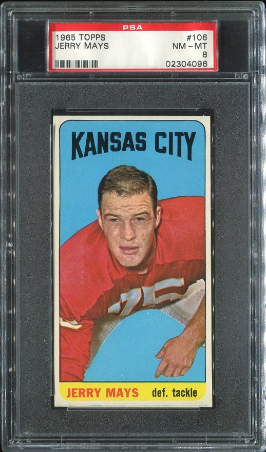 1965 Topps #106 - Jerry Mays - PSA 8