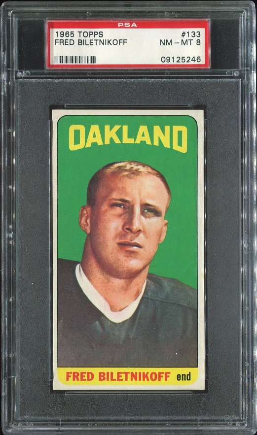 1965 Topps #133 - Fred Biletnikoff - PSA 8