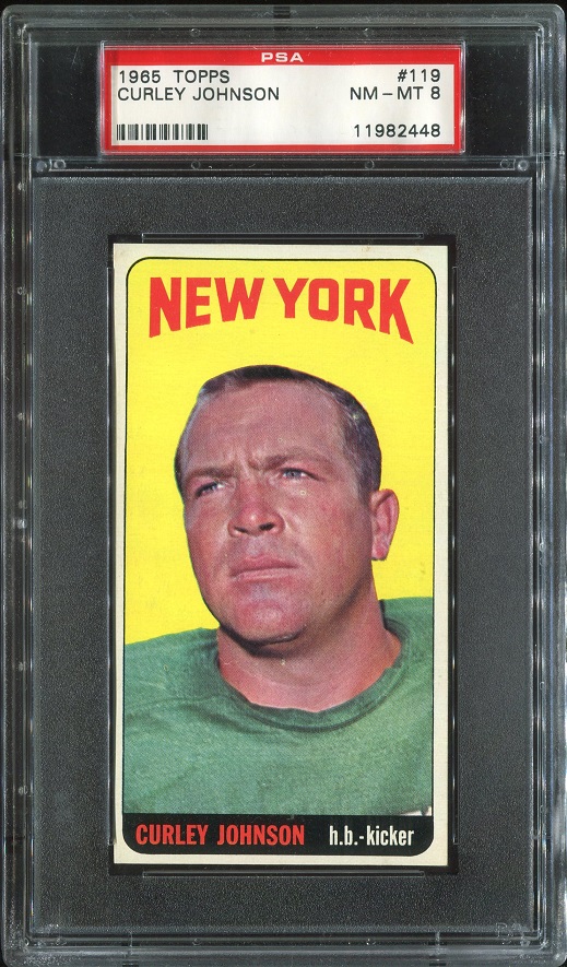 1965 Topps #119 - Curley Johnson - PSA 8