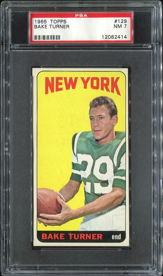 1965 Topps #129 - Bake Turner - PSA 7