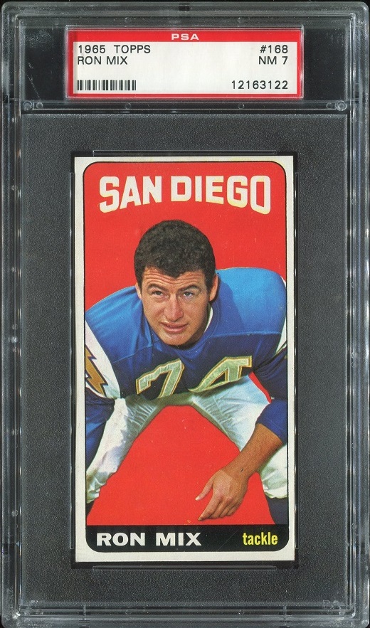 1965 Topps #168 - Ron Mix - PSA 7