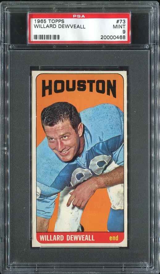 1965 Topps #73 - Willard Dewveall - PSA 9