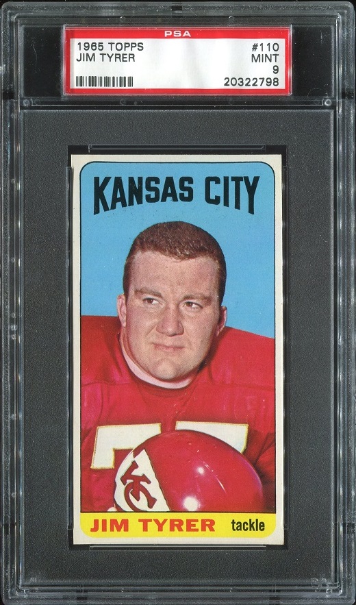 1965 Topps #110 - Jim Tyrer - PSA 9