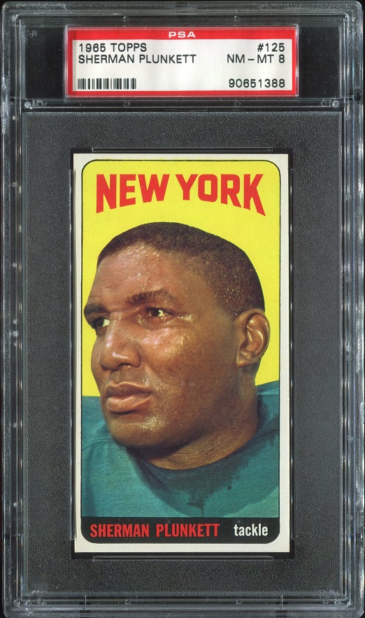 1965 Topps #125 - Sherman Plunkett - PSA 8