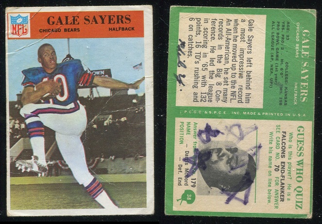 1966 Philadelphia #38 - Gale Sayers - poor mk