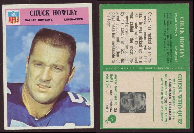 1966 Philadelphia #59 - Chuck Howley - good