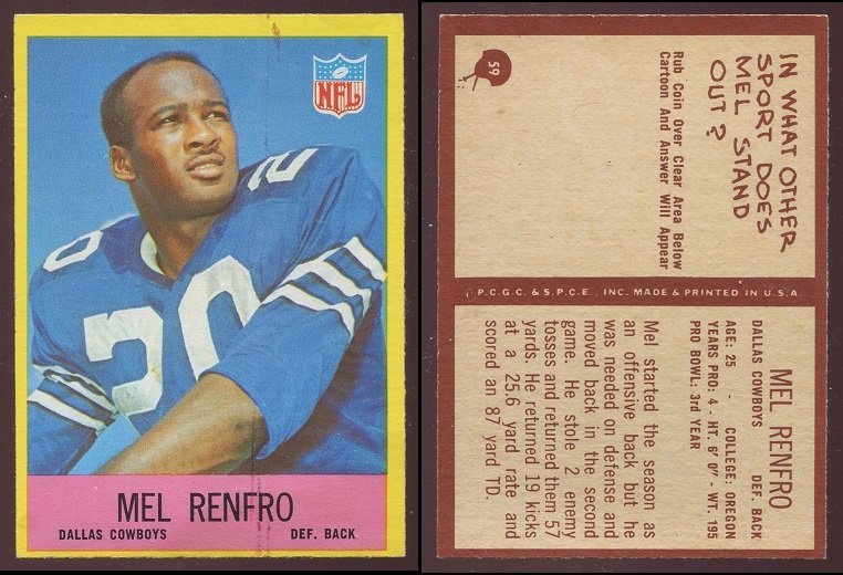 1967 Philadelphia #59 - Mel Renfro - ex