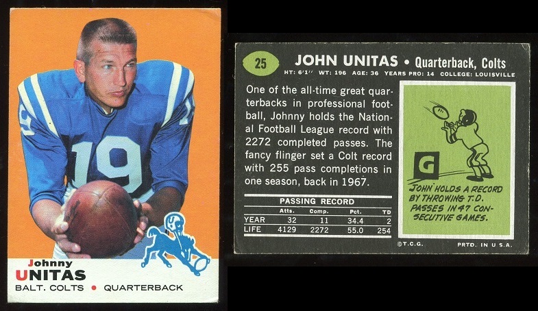 1969 Topps #25 - John Unitas - fair