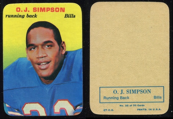 1970 Topps Super Glossy #22 - O.J. Simpson - nm+