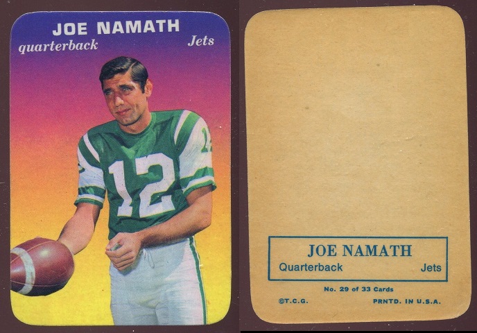 1970 Topps Super Glossy #29 - Joe Namath - exmt+